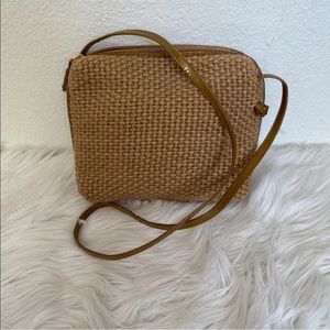 Bottega Veneta Beige Tan Woven Jute Leather Shoulder Bag